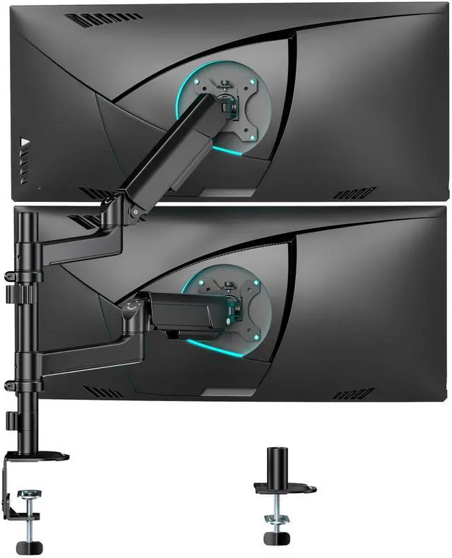 Main image of ARES WING Dual Monitor Mount - Ultrawide Monitor Arm for 17 to 35 Inch Heavy Duty Curved Screen up to 24 lbs with Clamp/Grommet Desk Mount, 75/100 Vesa Mount, Black