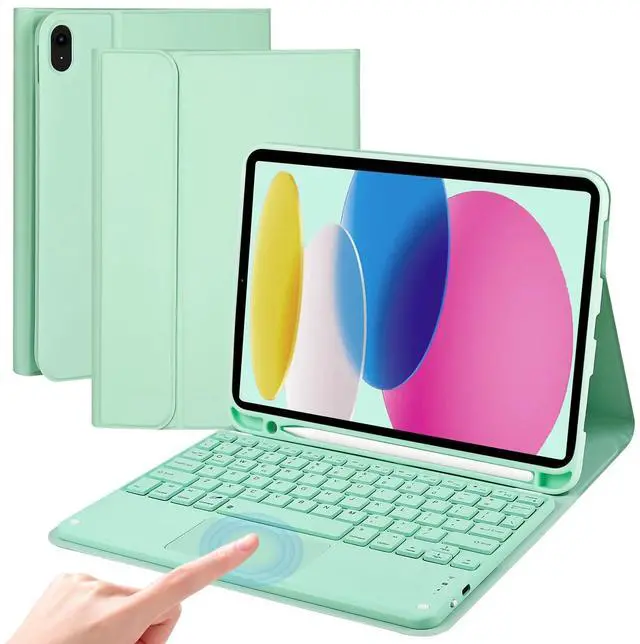 Main image of WthGrop Keyboard Case with Touchpad for iPad (A16) 11th 2025/ 10th Generation 2022 Case with Keyboard - Wireless Detachable Folio Keyboard Cover for iPad 11-inch A16/10th Gen 10.9-inch, Green