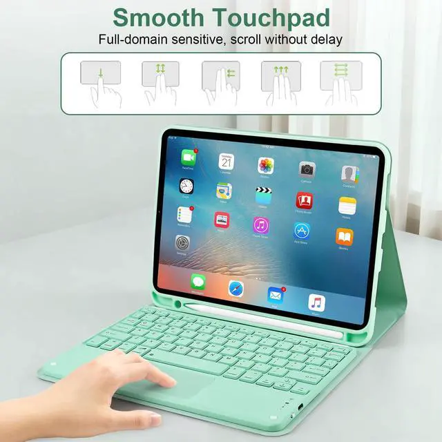 Alt view image 5 of 5 - WthGrop Keyboard Case with Touchpad for iPad (A16) 11th 2025/ 10th Generation 2022 Case with Keyboard - Wireless Detachable Folio Keyboard Cover for iPad 11-inch A16/10th Gen 10.9-inch, Green