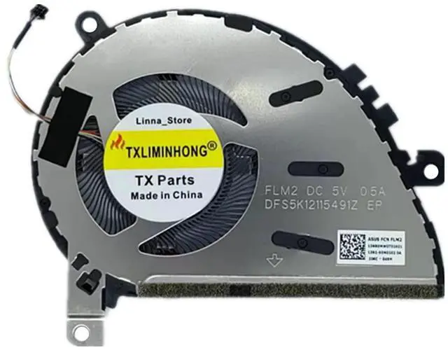 Main image of TXLIMINHONG New CPU Cooling Fan for ASUS ZenBook 14 2020 UX434(U4600) UX463F U4700J U4700E Ux434Fl-Db77 UX434FL-A6013T Series FLM2 DFS5K12115491Z 13NB0MW0T01021 13N1-95M0102DC5V 0.5A