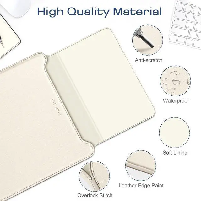 Alt view image 2 of 5 - Fintie Sleeve Case for MacBook Air 13.6 A3240 A3113 A2681, Pro 14 A3434 A3401 A3185 A3112 A2992 A2918 A2779 A2442, MacBook Pro/Air 13 - PU Leather Slim Bag Cover with Stand Feature, Starlight