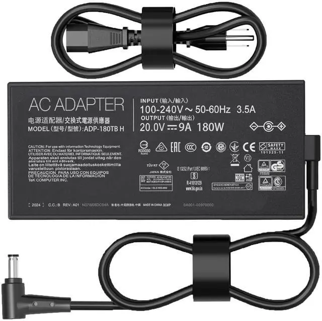 Main image of 180W AC Charger Compatible with ASUS ROG Zephyrus G15 G14 GA502 GA401 TUF F15 F17 A17 A15 FX506 FX505 FX706 FA706 FA506 ROG Strix G GL504GM G713IH G531 G731 GL531 Laptop Power