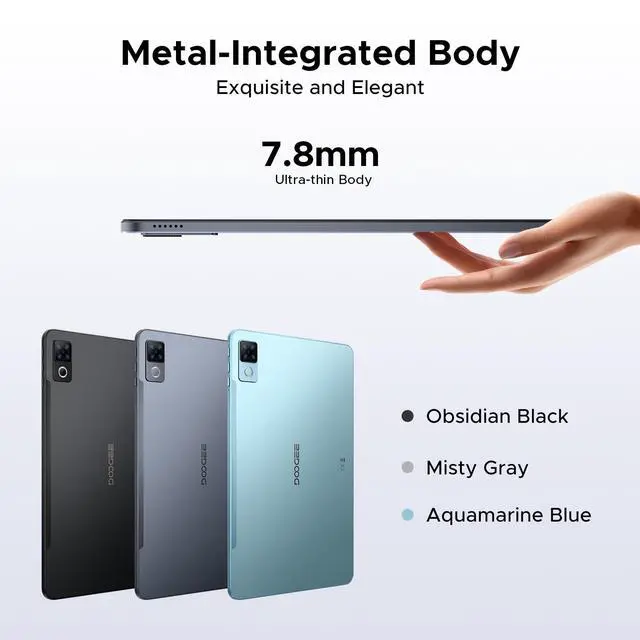 Alt view image 5 of 5 - DOOGEE U12 Updated Android 16 Tablet with Keyboard,12 inch Tablet with Gemini AI,24GB+128GB/TF 2TB Octa-Core Gaming Tablets,2K 2000x1200 FHD+IPS,9000mAh/18W,13MP+8MP,Widevine L1,5G WiFi,Metal Body