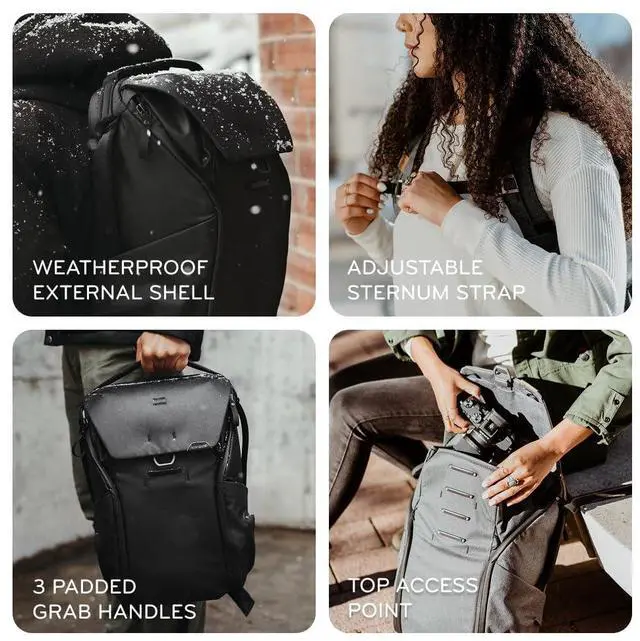 Alt view image 3 of 5 - Peak Design Everyday Backpack V3 20L, Eclipse, MagLatch Top, Dual Side Access, FlexFold Dividers, Fits 15" Laptop, For Camera Carry, Daily Commutes or Travel, Versatile Backpack for Men and Women