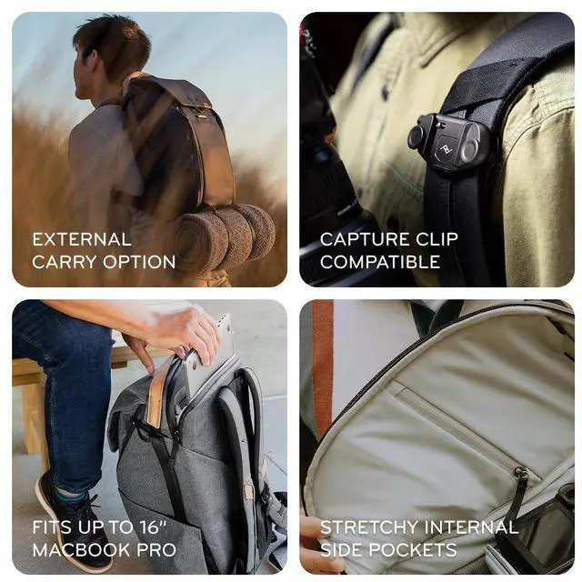 Alt view image 4 of 5 - Peak Design Everyday Backpack V3 20L, Eclipse, MagLatch Top, Dual Side Access, FlexFold Dividers, Fits 15" Laptop, For Camera Carry, Daily Commutes or Travel, Versatile Backpack for Men and Women
