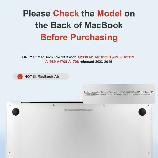 Alt view image 2 of 5 - Loyrina Designed for MacBook Pro 13.3 inch Case 2023-2016 A2338 A2251 A2289 A2159 A1989 A1708 A1706, Ultra-Thin Hard Shell Case with Keyboard Cover & USB Adapter & Webcam Cover, Butterflies in Golden