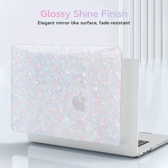 Alt view image 3 of 5 - BELKA Compatible with MacBook Pro 13 inch Case M2 2025 2024 2023 2022 2021-2016 A2338 M1 A2251 A2289 A2159 A1989 A1708 A1706, Plastic Hard Shell Case+Keyboard Cover+Screen Protector, Shiny Pearl