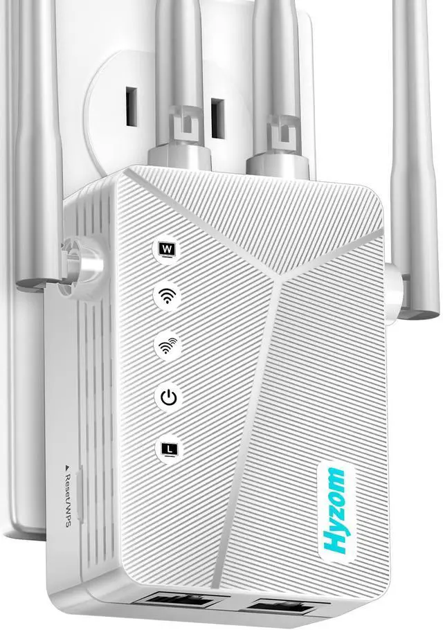 Main image of WiFi Extender Signal Booster 8K Sq.Ft Coverage with Ethernet Port | 50% Faster Internet Booster Easy Setup Wireless Repeater, White