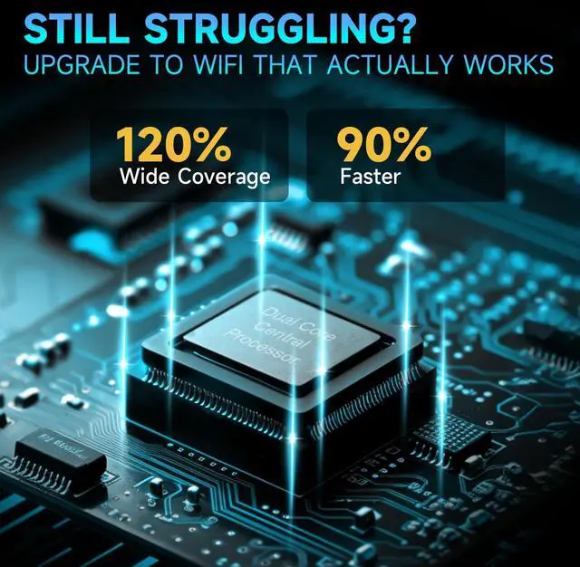 Alt view image 4 of 5 - WiFi Extender Signal Booster 8K Sq.Ft Coverage with Ethernet Port | 50% Faster Internet Booster Easy Setup Wireless Repeater, White