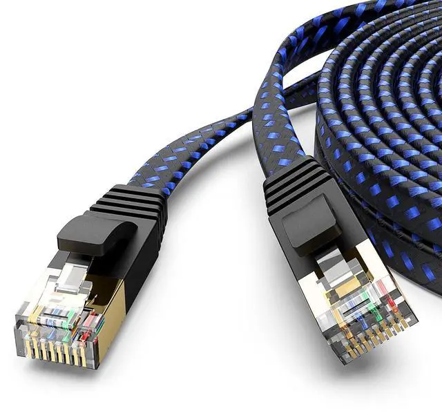 FXAVA Cat 7 Ethernet Cable Cat7 High Speed Flat Gigabit RJ45 LAN Cable ...