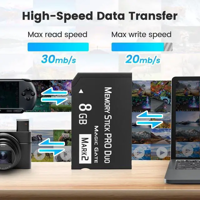 Alt view image 2 of 5 - Original 8GB 2Pack Memory Stick Pro Duo MARK2, High-Speed Memory Stick Duo Compatible with PSP1000 2000 3000 Accessories and Digital Camera Memory Cards (black-8GB-2pcs)
