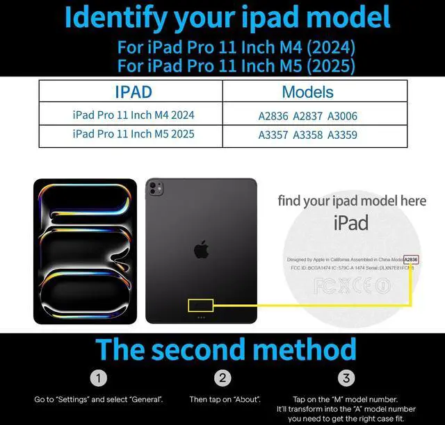Alt view image 2 of 5 - Thryxop Genuine Leather Case for iPad Pro 11 inch Case (M5/M4) 2025/2024 ^^ Slim Protective Cover with Adjustable Stand, Auto Wake/Sleep, Premium Leather ^^ Blue