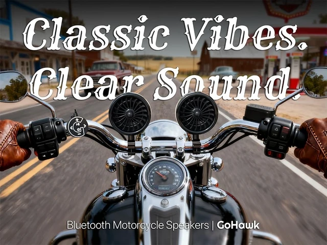 Alt view image 4 of 5 - GoHawk 4 Inch Motorcycle Bluetooth Speakers Motorcycle Radio with LED Ring