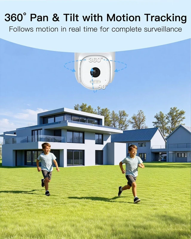 Alt view image 2 of 5 - VIMTAG 2.5K Outdoor Pan/Tilt Security Camera, Wired, Dual-Band Wi-Fi, IP66