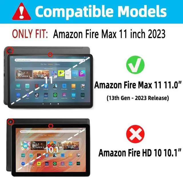 Alt view image 2 of 5 - EAMPANG Case with Keyboard for Fire Max 11 inch (13th Generation, 2023 Release),7 Color Rainbow Backlit Detachable Type-C Charging Keyboard Magnetic Case Pen Holder 13th Gen-Black with Blue