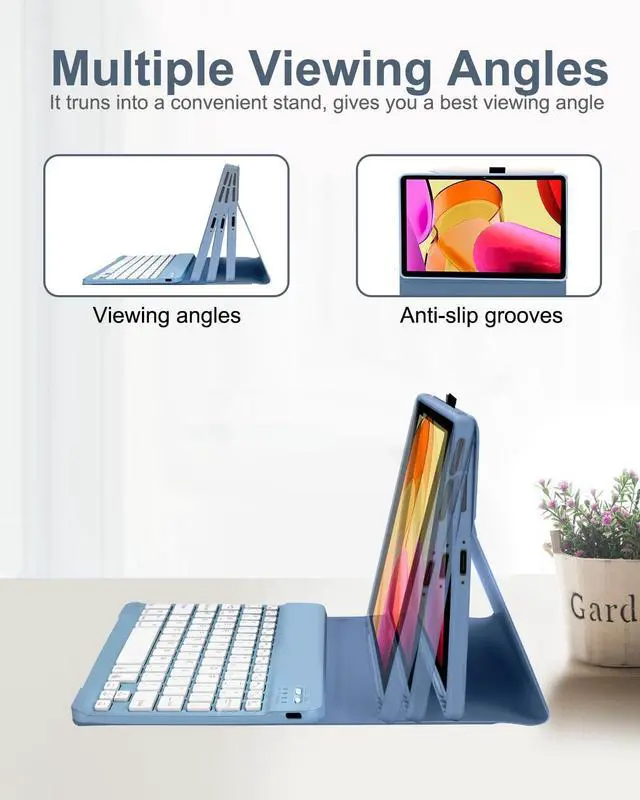 Alt view image 4 of 5 - EAMPANG Case with Keyboard for Fire Max 11 inch (13th Generation, 2023 Release),7 Color Rainbow Backlit Detachable Type-C Charging Keyboard Magnetic Case Pen Holder 13th Gen-Black with Blue