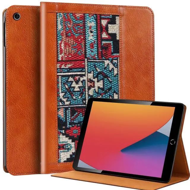 Main image of CPNVWA Case for iPad 10.2 Inch iPad 9th/8th/7th Gen (2021/2020/2019) Folio Protective Cover,Anti Fingerprint/Slip,Auto Sleep/Wake with Adjustable Stand,Bohemian Brown.