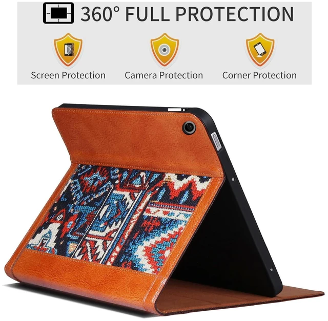 Alt view image 3 of 5 - CPNVWA Case for iPad 10.2 Inch iPad 9th/8th/7th Gen (2021/2020/2019) Folio Protective Cover,Anti Fingerprint/Slip,Auto Sleep/Wake with Adjustable Stand,Bohemian Brown.