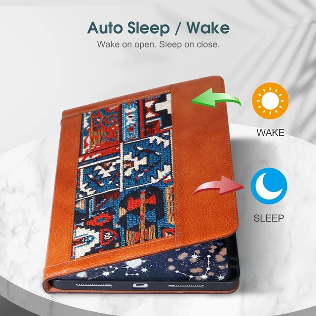 Alt view image 5 of 5 - CPNVWA Case for iPad 10.2 Inch iPad 9th/8th/7th Gen (2021/2020/2019) Folio Protective Cover,Anti Fingerprint/Slip,Auto Sleep/Wake with Adjustable Stand,Bohemian Brown.