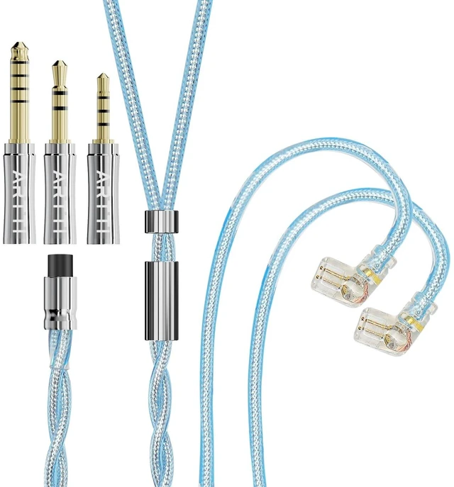 Main image of ARTTI Spark Earphone Upgrade Cable 2 Cores 244 Strands Silver-Plated Copper 7N OCC HiFi IEM Cable 2.5/3.5/4.4mm 3in1 Plug 2pin/MMCX/QDC Cable (Blue, QDC Straight Plug)