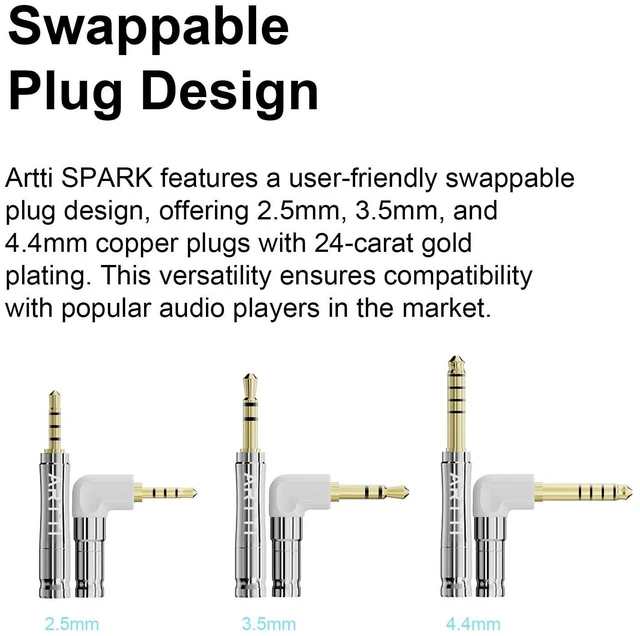 Alt view image 4 of 5 - ARTTI Spark Earphone Upgrade Cable 2 Cores 244 Strands Silver-Plated Copper 7N OCC HiFi IEM Cable 2.5/3.5/4.4mm 3in1 Plug 2pin/MMCX/QDC Cable (Blue, QDC Straight Plug)