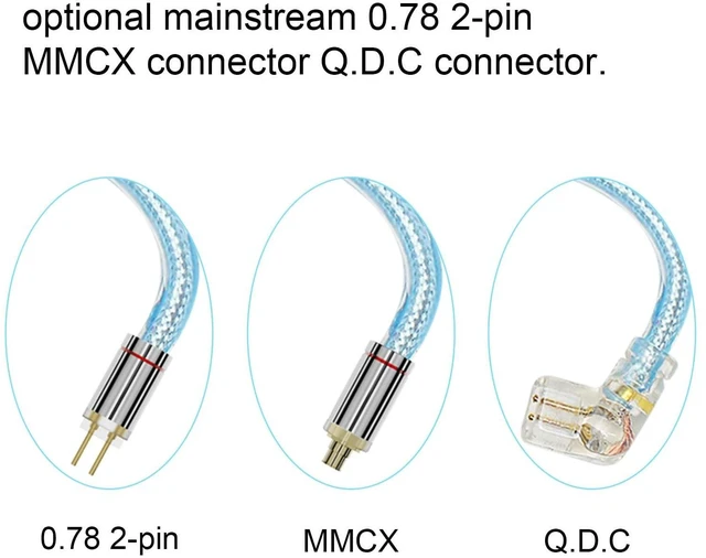 Alt view image 5 of 5 - ARTTI Spark Earphone Upgrade Cable 2 Cores 244 Strands Silver-Plated Copper 7N OCC HiFi IEM Cable 2.5/3.5/4.4mm 3in1 Plug 2pin/MMCX/QDC Cable (Blue, QDC Straight Plug)
