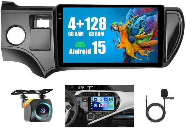 Main image of 4+128G Radio for Toyota Prius C 2012 2013 2014, 9" Touch Screen for Prius C Bluetooth Radio with Wireless CarPlay/Android Auto, 5GHz WiFi, Bluetooth 5.0, EQ, GPS Navigation, 1280 * 720, Backup