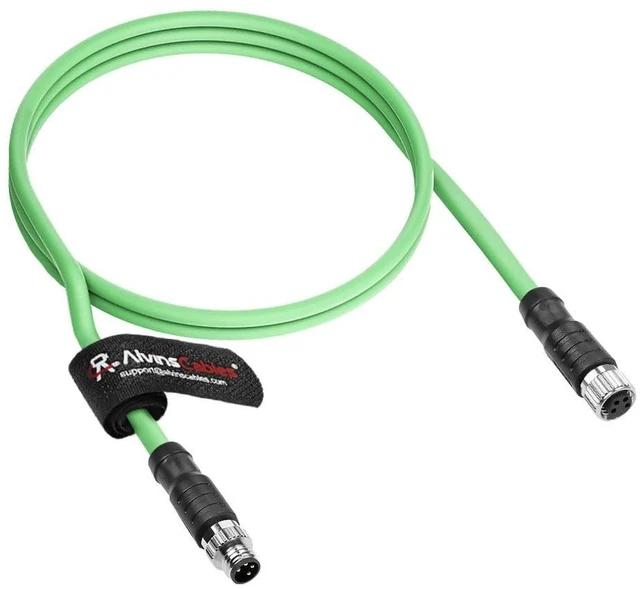 Alt view image 2 of 4 - Alvin's Cables M8 A-Code 4 Pin Male to 4 Pin Female Cable High-Flex Shielded for Beckhoff ZK1090-3132 Industrial Automation EtherCAT Fieldbus 6.6ft/2m