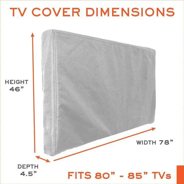 Alt view image 2 of 5 - Outdoor TV Cover 80-85 inch - with Zipper, Weatherproof, Waterproof 360 Degrees Protection, Soft Non Scratch Interior - Gray