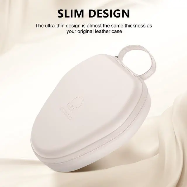 Alt view image 3 of 5 - Maxjoy for Airpods Max Case, Smart Case Supports Sleep Mode, Hard Organizer Portable Travel Carrying Cover Storage Bag for Apple AirPods Max Headphone, Khaki-EVA