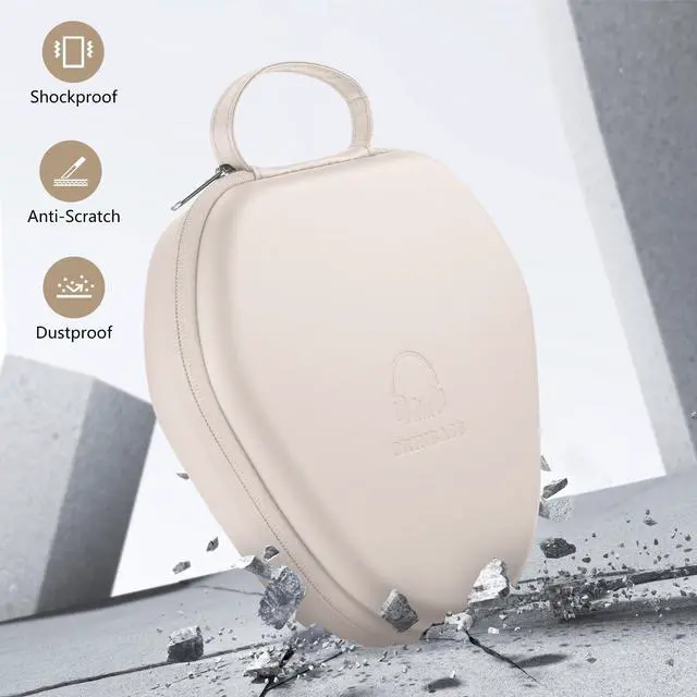Alt view image 5 of 5 - Maxjoy for Airpods Max Case, Smart Case Supports Sleep Mode, Hard Organizer Portable Travel Carrying Cover Storage Bag for Apple AirPods Max Headphone, Khaki-EVA