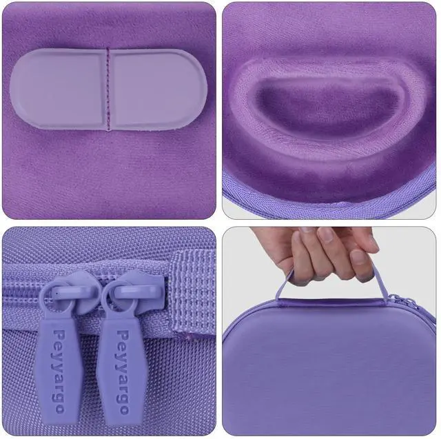 Alt view image 5 of 5 - Peyyargo Hard Carrying Case with Sleep Mode Replacement for Apple AirPods Max Wireless Over-Ear Headphones (Lilac)