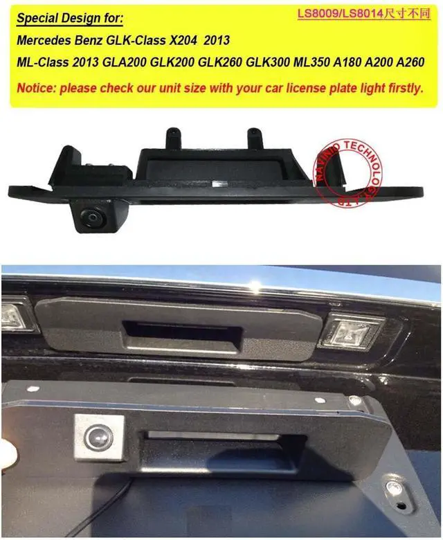 Alt view image 2 of 5 - Navinio rear view back up parking vehichle car camera trunk handle for Mercedes Benz GLK Class X204 ML Class GLA200/GLK200/GLK 260/GLK300/ML350/A180/A200/A260 W205 W166 W176 X166(Model A= 175 * 52 mm)