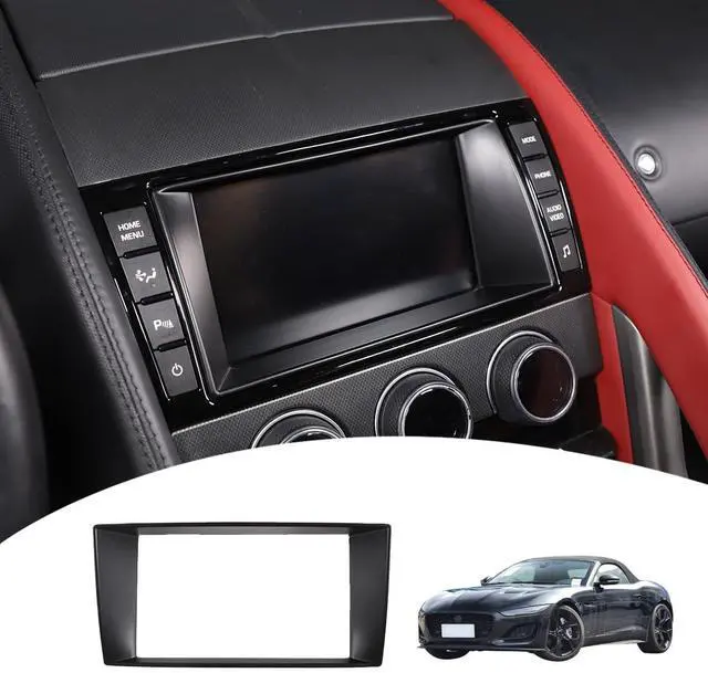 Main image of Car Dashboard GPS Navigation Panel Frame For Jaguar F-Type 2013-2024 Central Navigation Screen Panel TrimMultimedia Control Screen Frame Decoration Cover (Navigation Screen Inner Frame, Matt Black)