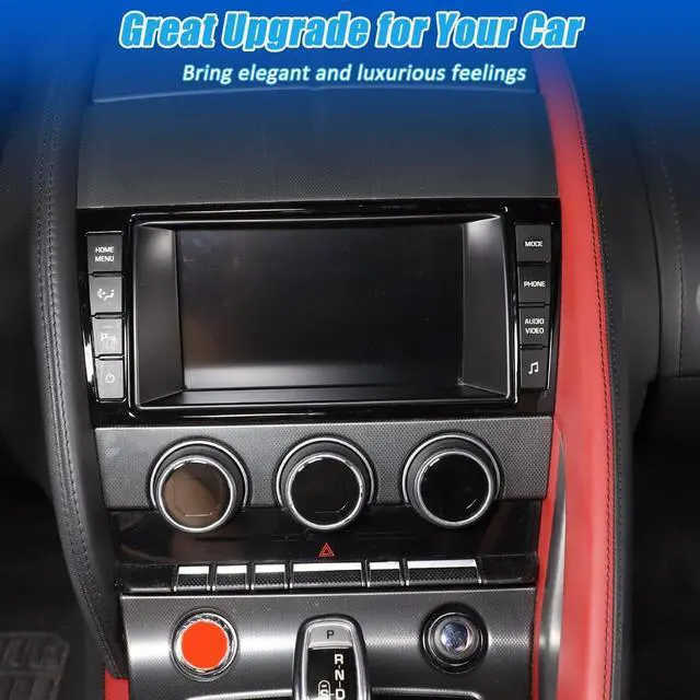 Alt view image 4 of 5 - Car Dashboard GPS Navigation Panel Frame For Jaguar F-Type 2013-2024 Central Navigation Screen Panel TrimMultimedia Control Screen Frame Decoration Cover (Navigation Screen Inner Frame, Matt Black)