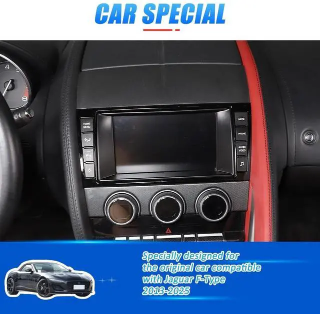 Alt view image 3 of 5 - Car Dashboard GPS Navigation Panel Frame For Jaguar F-Type 2013-2024 Central Navigation Screen Panel TrimMultimedia Control Screen Frame Decoration Cover (Navigation Screen Inner Frame, Matt Black)