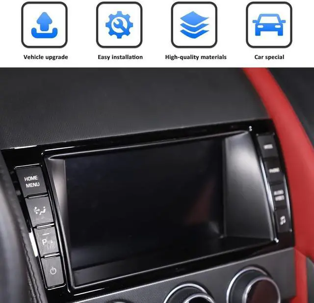 Alt view image 5 of 5 - Car Dashboard GPS Navigation Panel Frame For Jaguar F-Type 2013-2024 Central Navigation Screen Panel TrimMultimedia Control Screen Frame Decoration Cover (Navigation Screen Inner Frame, Matt Black)