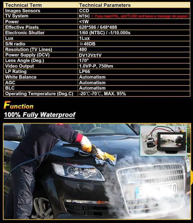 Alt view image 5 of 5 - Navinio rear view back up parking vehichle car camera trunk handle for Mercedes Benz GLK Class X204 ML Class GLA200/GLK200/GLK 260/GLK300/ML350/A180/A200/A260 W205 W166 W176 X166(Model A= 175 * 52 mm)