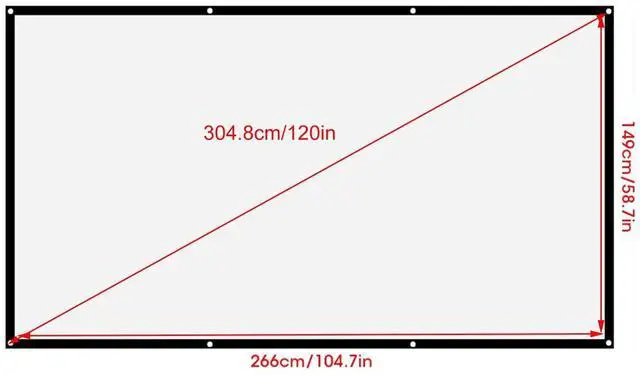 Alt view image 2 of 4 - Leinwand Beamer Folie,Projector Screen 120 Inches 16:9 Thicken Portable Non Crease Soft White Polyester Projector Curtain Projection Screen(120 inches)
