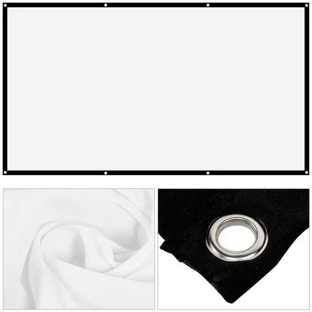 Main image of Leinwand Beamer Folie,Projector Screen 120 Inches 16:9 Thicken Portable Non Crease Soft White Polyester Projector Curtain Projection Screen(120 inches)