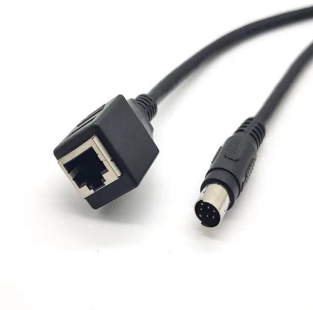 Alt view image 2 of 5 - GXMRHWY Female RJ45 to 8-Pin Mini Din Male Changer Cable 30CM