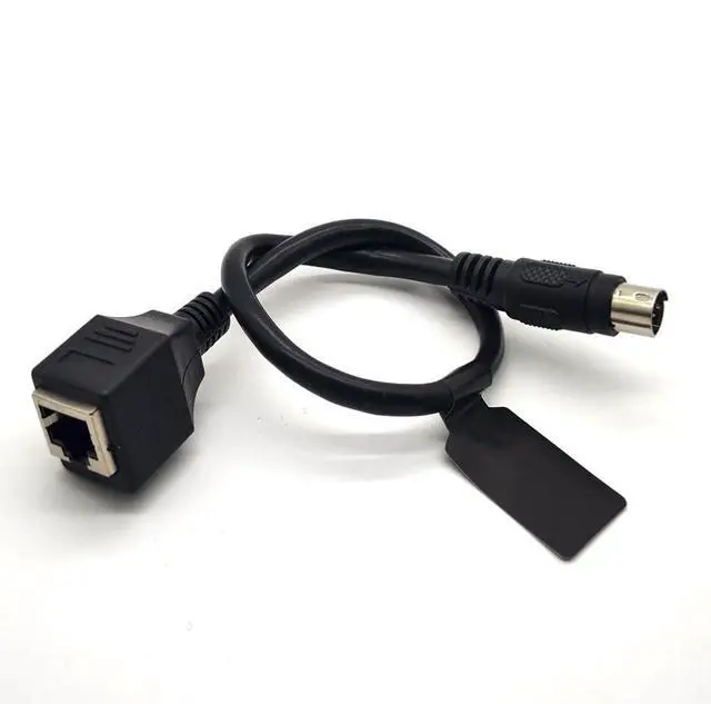 Alt view image 3 of 5 - GXMRHWY Female RJ45 to 8-Pin Mini Din Male Changer Cable 30CM