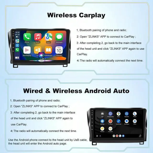 Alt view image 2 of 5 - Car Radio for Toyota Tundra 2007-2013/Sequoia 2008-2018,Android 14 10.1" QLED Touchscreen Stereo Support Car Play Android Auto with Bluetooth 4G WiFi SWC AM/FM/RDS Octa-Core 6GB RAM+128GB ROM