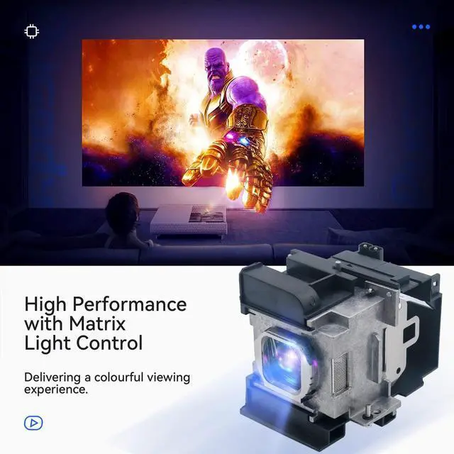 Alt view image 4 of 5 - Pugody ET-LAA110 Premium Quality Replacement Projector Lamp Bulb with Housing for Panasonic PT-AH1000E PT-AR100EA PT-AH1000EA PT-LZ370 PT-LZ370E PT-AR100U PT-AH1000