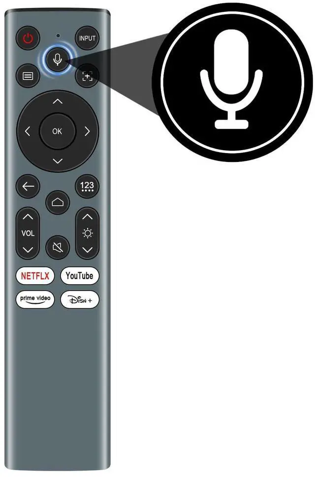 Alt view image 2 of 5 - WINFLIKE Voice Remote Control Replace for Hisense ERF6A82 C2 4K Mini Projector with Backlit