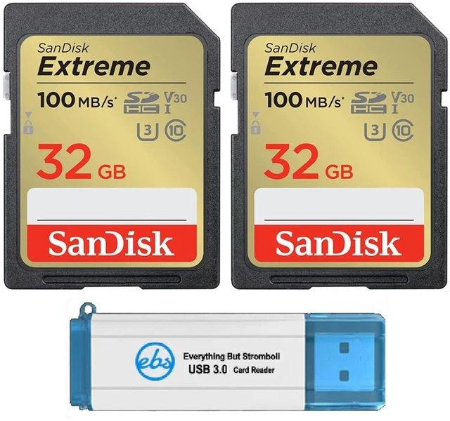 Main image of SanDisk 32GB Extreme SD Card (2 Pack) SDHC Cards for Browning Trail Cameras