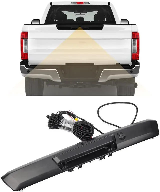 Alt view image 4 of 5 - Dasbecan Tailgate Handle with Rear View Backup Camera Compatible with 2017-2022 Ford F250 F350 F450 Super Duty Trunk Hatch Handle Camera Without Release Button HC3Z-9943400-NA HC3Z-9943400-NB