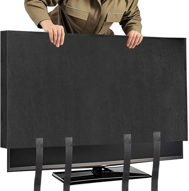Main image of Tv Cover for Moving 60 to 65, with Straps at the Bottom, Dust-Proof and anti-Scratch felt Material, Suitable for LED/LCD/OLED TVs, ideal for House Decoration, Moving, Scratches on Other Furniture