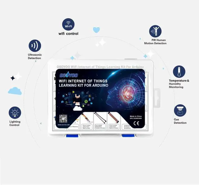 Alt view image 4 of 5 - OSOYOO WiFi Internet of Things Learning Kit for Arduino ^^ Include ESP8266 WiFi Shiled ^^ Smart IOT Mechanical DIY Coding for Teens Adults Programming Learning How to Code