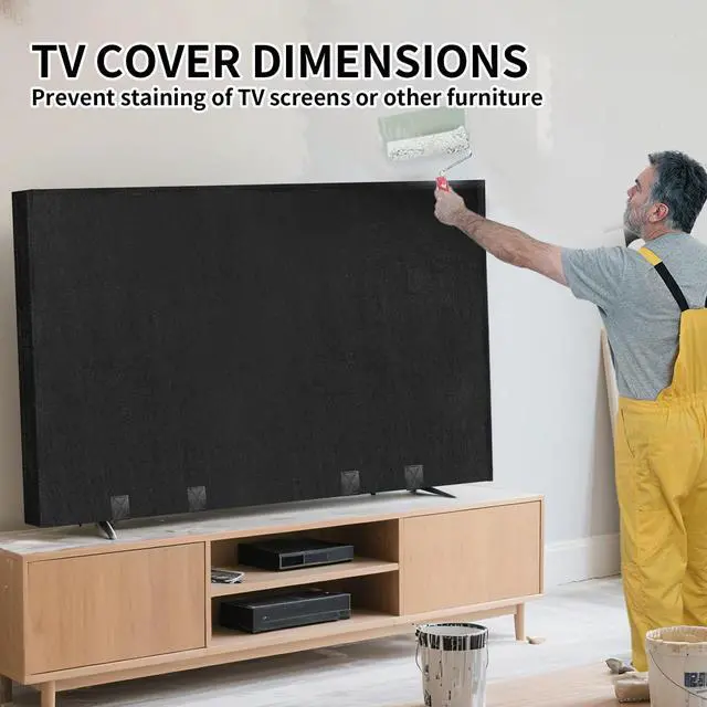 Alt view image 5 of 5 - Tv Cover for Moving 60 to 65, with Straps at the Bottom, Dust-Proof and anti-Scratch felt Material, Suitable for LED/LCD/OLED TVs, ideal for House Decoration, Moving, Scratches on Other Furniture